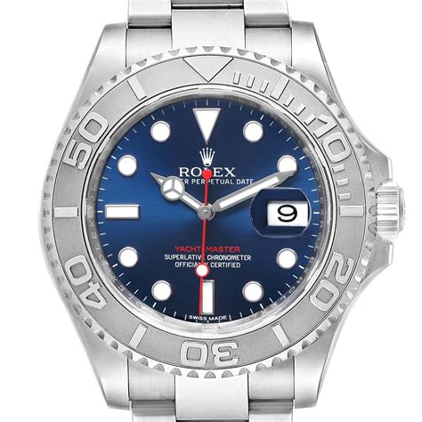 rolex yacht master steel blue dial|rolex yachtmaster blue dial 40mm.